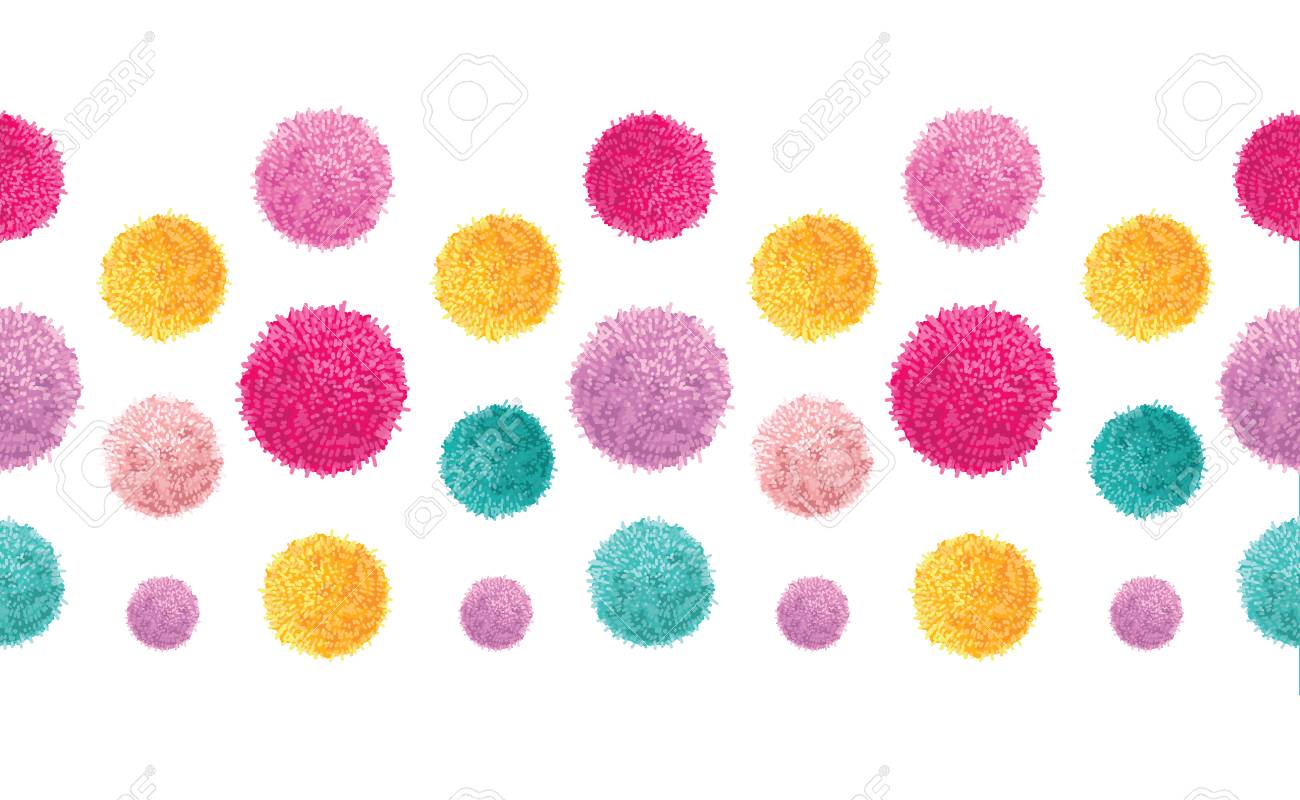 vector pink yellow colorful birthday party pom poms set horizontal colorful birthday invitations