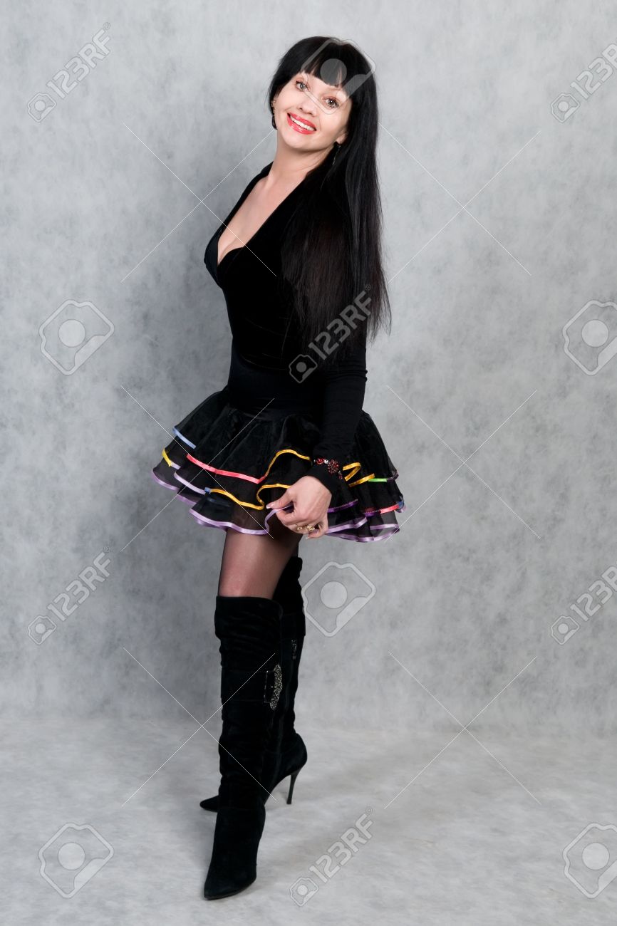 little black dress and boots