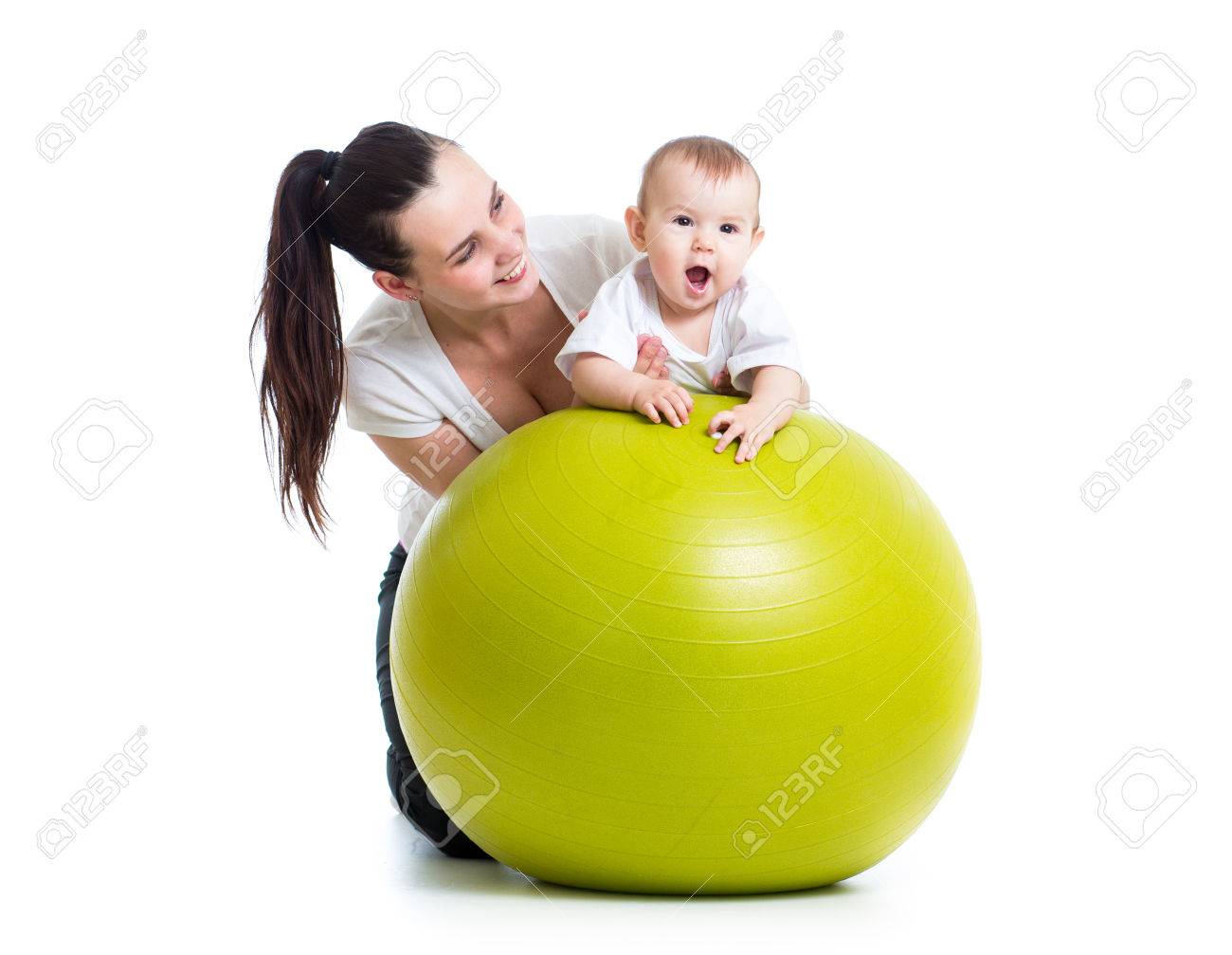 Gymnastics For Baby With Fitness Ball Stock Photo Picture And Royalty Free Image Image