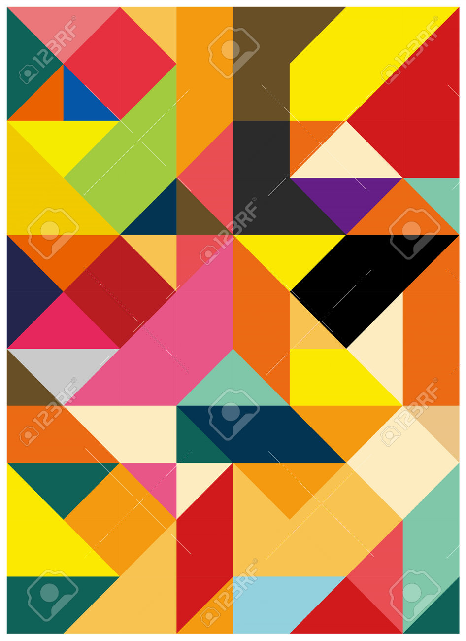 幾何学模様のパステル画 パステル幾何学モチーフ - COTTONTIME