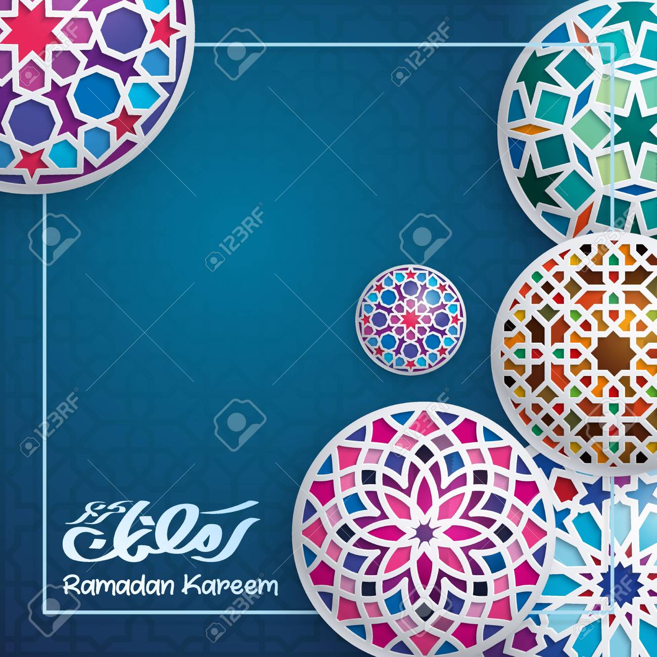 Ramadan islamic greeting banner template with colorful morocco circle pattern geometric ornament - 100943312 Ramadan islamic greeting banner template with colorful morocco circle pattern geometric ornament - 100943312