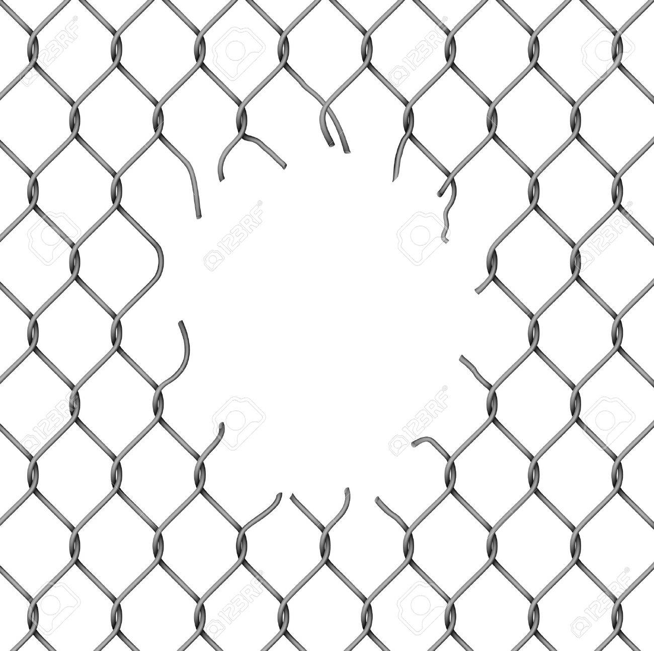 torn fence chain vector illustration stock vector 22156788 broken chain link png t14 broken