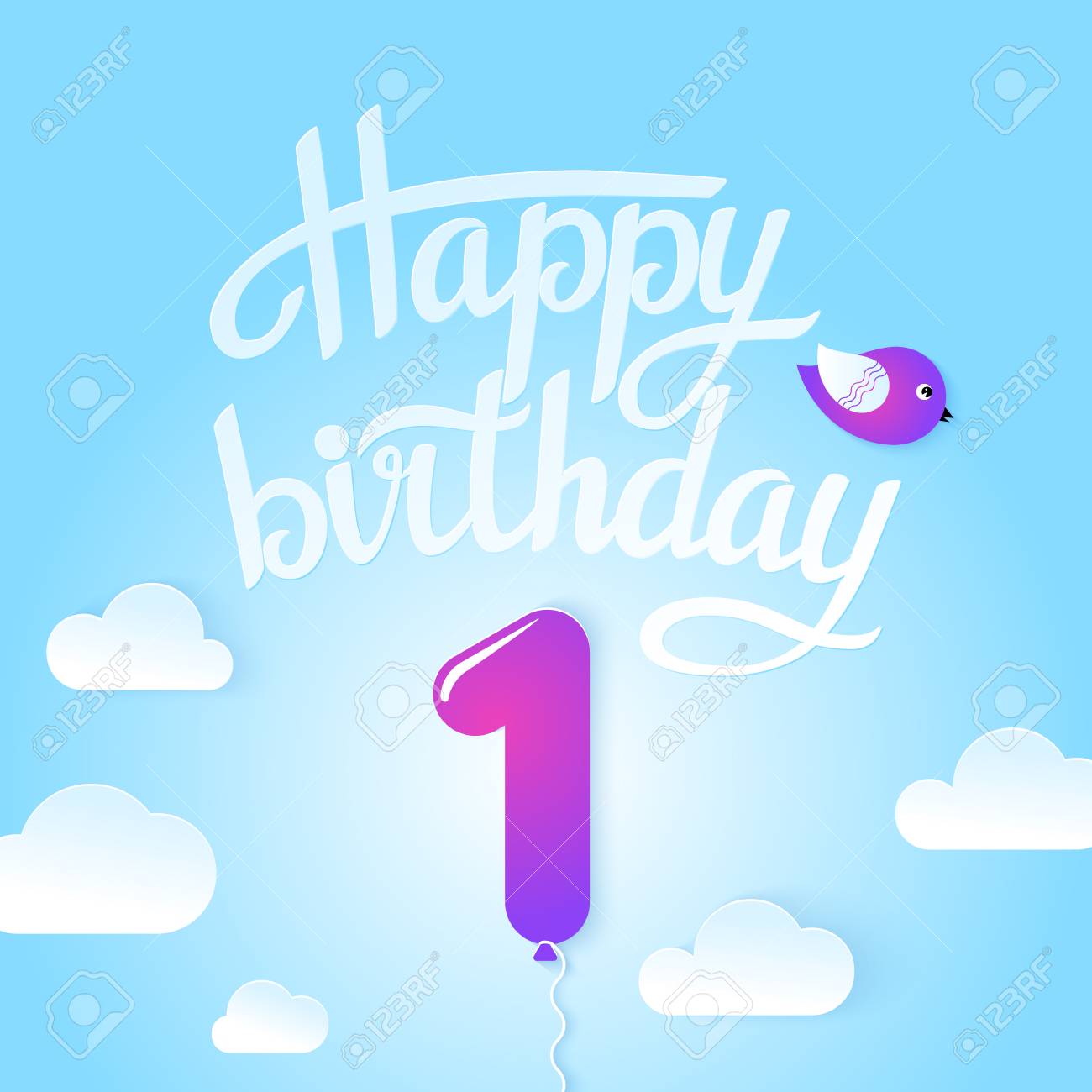 Modele De Carte Joyeux Anniversaire Avec Ballon Numero 1 An Illustration Vectorielle Clip Art Libres De Droits Vecteurs Et Illustration Image Modele De Carte Joyeux Anniversaire Avec Ballon Numero 1 An Illustration Vectorielle Clip Art Libres De Droits Vecteurs Et Illustration Image