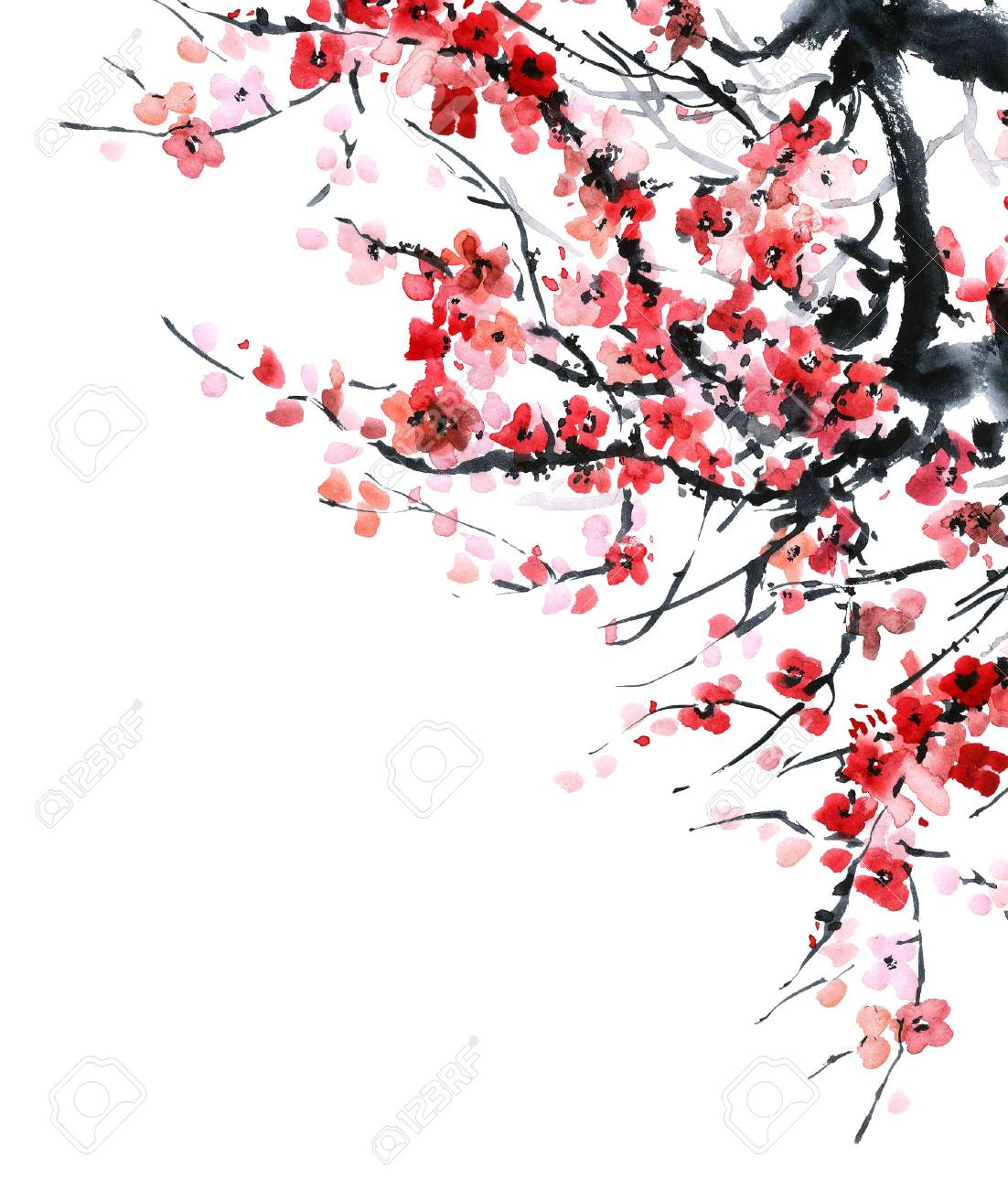 スタイル墨絵 水彩 インク イラスト U 罪 東洋の伝統的な絵画