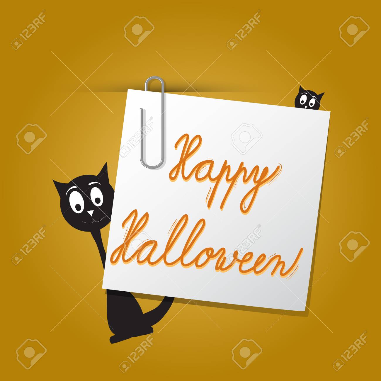 vector halloween card template on dark orange background card