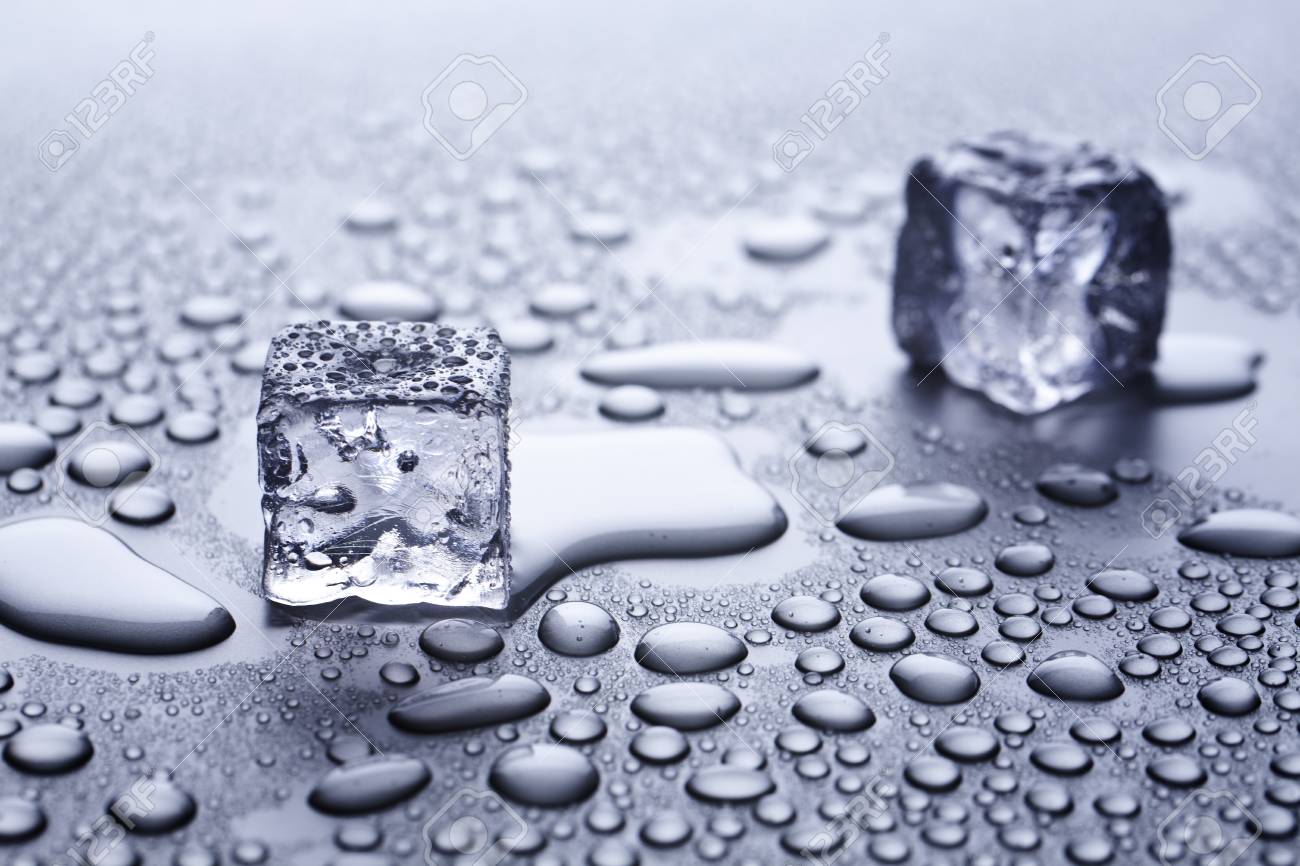 Melting Ice Cubes And Water Drops Stock Photo, Picture and Royalty Free  Image. Image 39488481., image size:1300x866