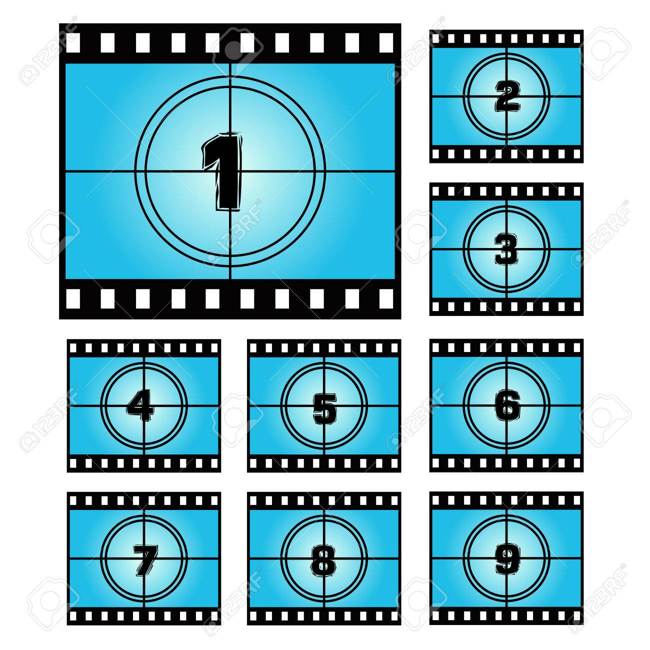 film screen countdown numbers vector movie illustration royalty countdown numbers