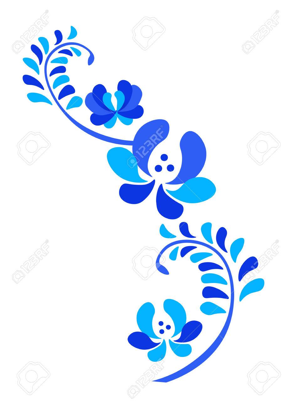 古い伝統的な Gzel の飾り 装飾花の青いイラスト のイラスト素材 ベクタ Image 古い伝統的な Gzel の飾り 装飾花の青いイラスト のイラスト素材 ベクタ Image