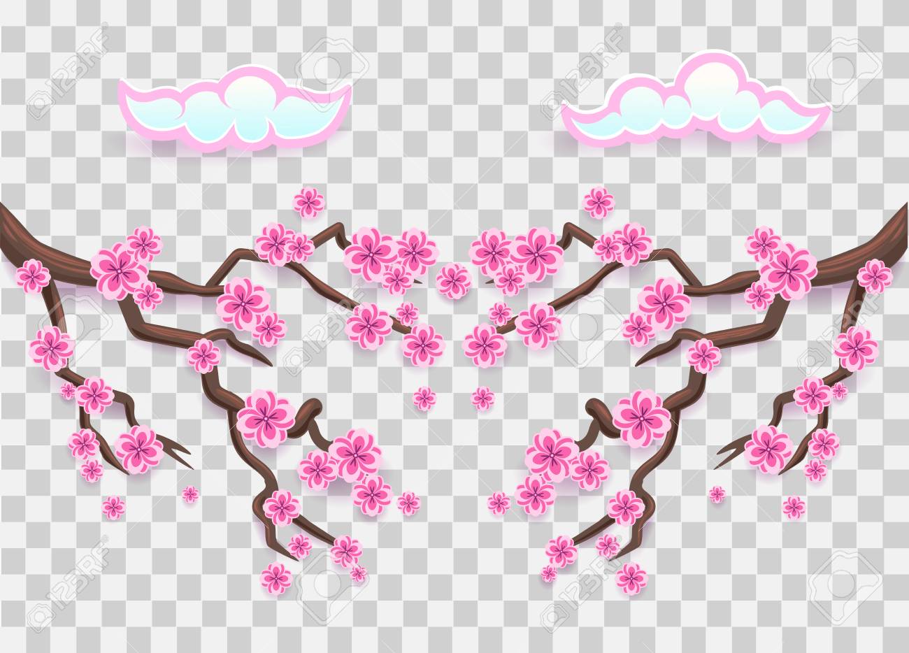 ピンクの桜の枝 日本の桜の花 透明な背景にベクトルのイラストのイラスト素材 ベクタ Image ピンクの桜の枝 日本の桜の花 透明な背景にベクトルのイラストのイラスト素材 ベクタ Image
