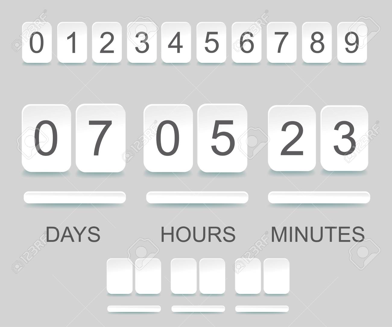 countdown timer template counter design for website with numbers