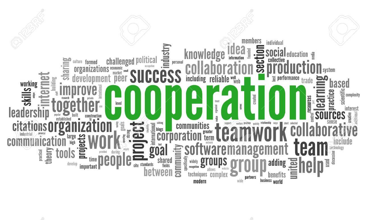 Cooperation And Teamwork Concept In Word Cloud On White Stock Photo Picture And Royalty Free Image Image