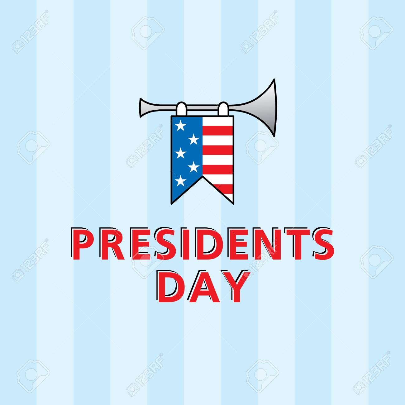 vector template for presidents day with american flag royalty free