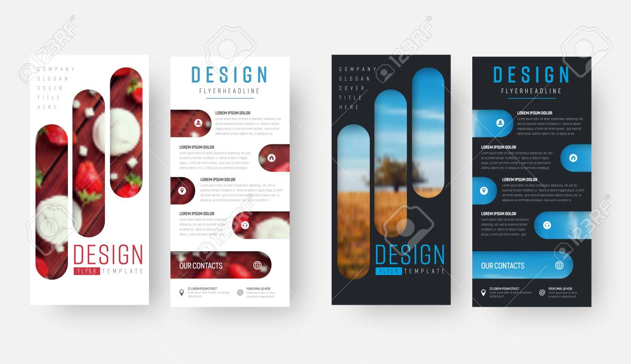set of black and white flyer with rectangles with a rounded corner order flyers with rounded corners