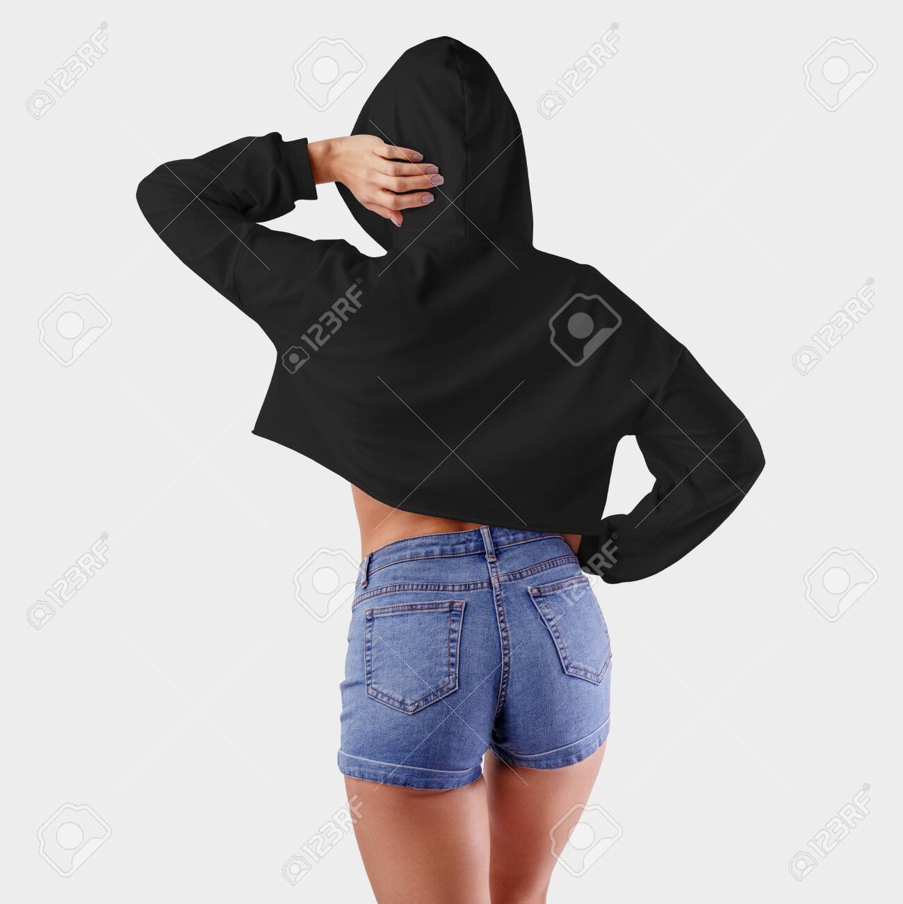 black hoodie and shorts