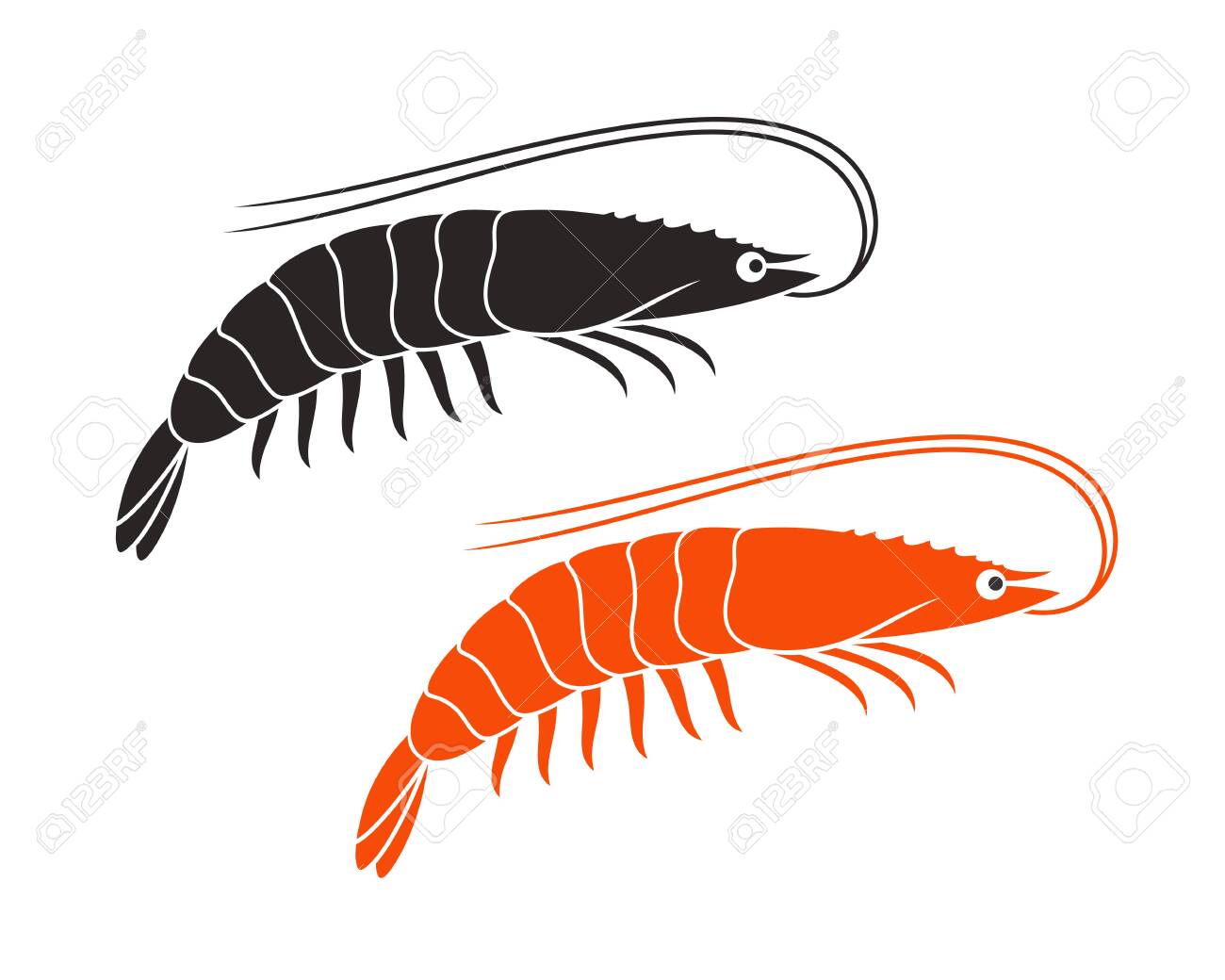 Shrimp logo. Isolated shrimp on white background. Prawns - 134470665 Shrimp logo. Isolated shrimp on white background. Prawns - 134470665