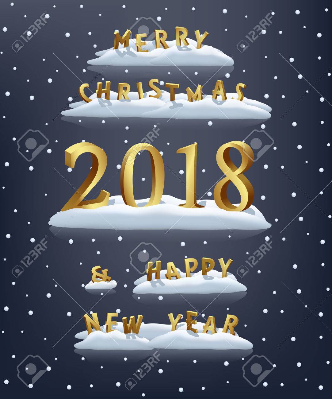 vector vector merry christmas and happy new year 2018 templatechristmas and new year design elements