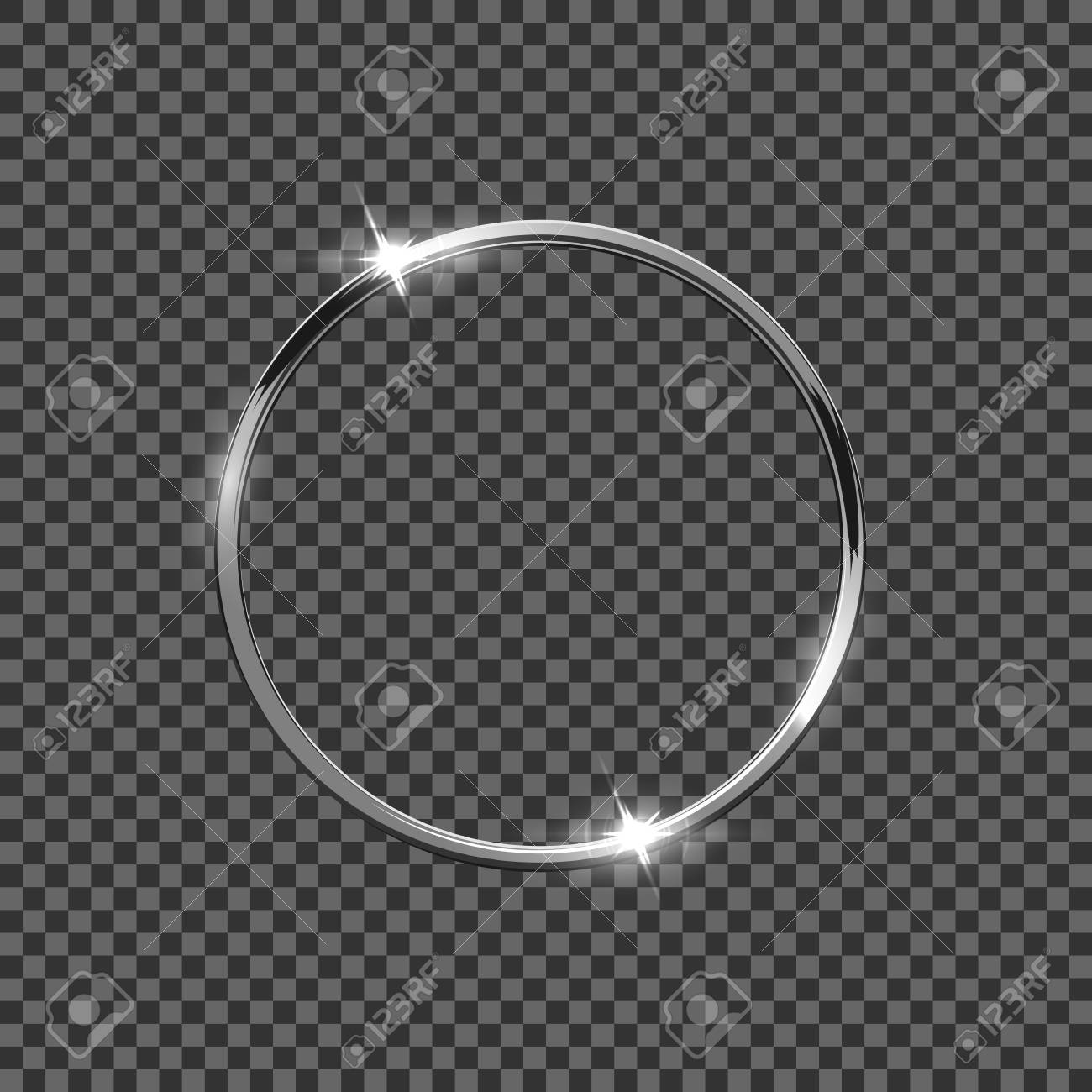 Silver Ring Isolated On Transparent Background. Vector Design