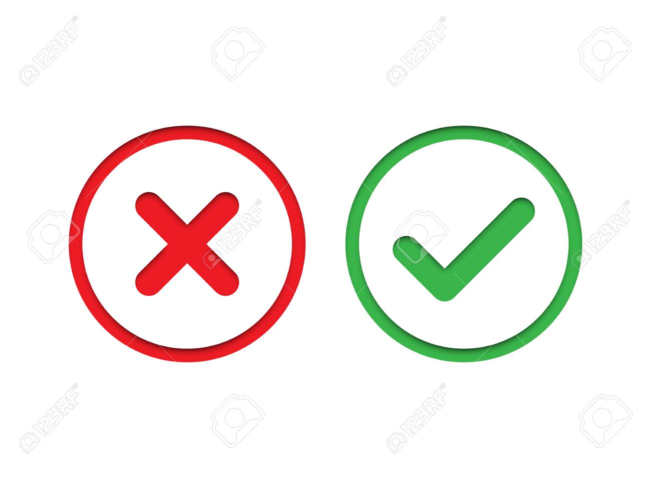 Red And Green Check Mark Set Vector Check Mark Icons Royalty Free Cliparts Vectors And Stock Illustration Image 97909731