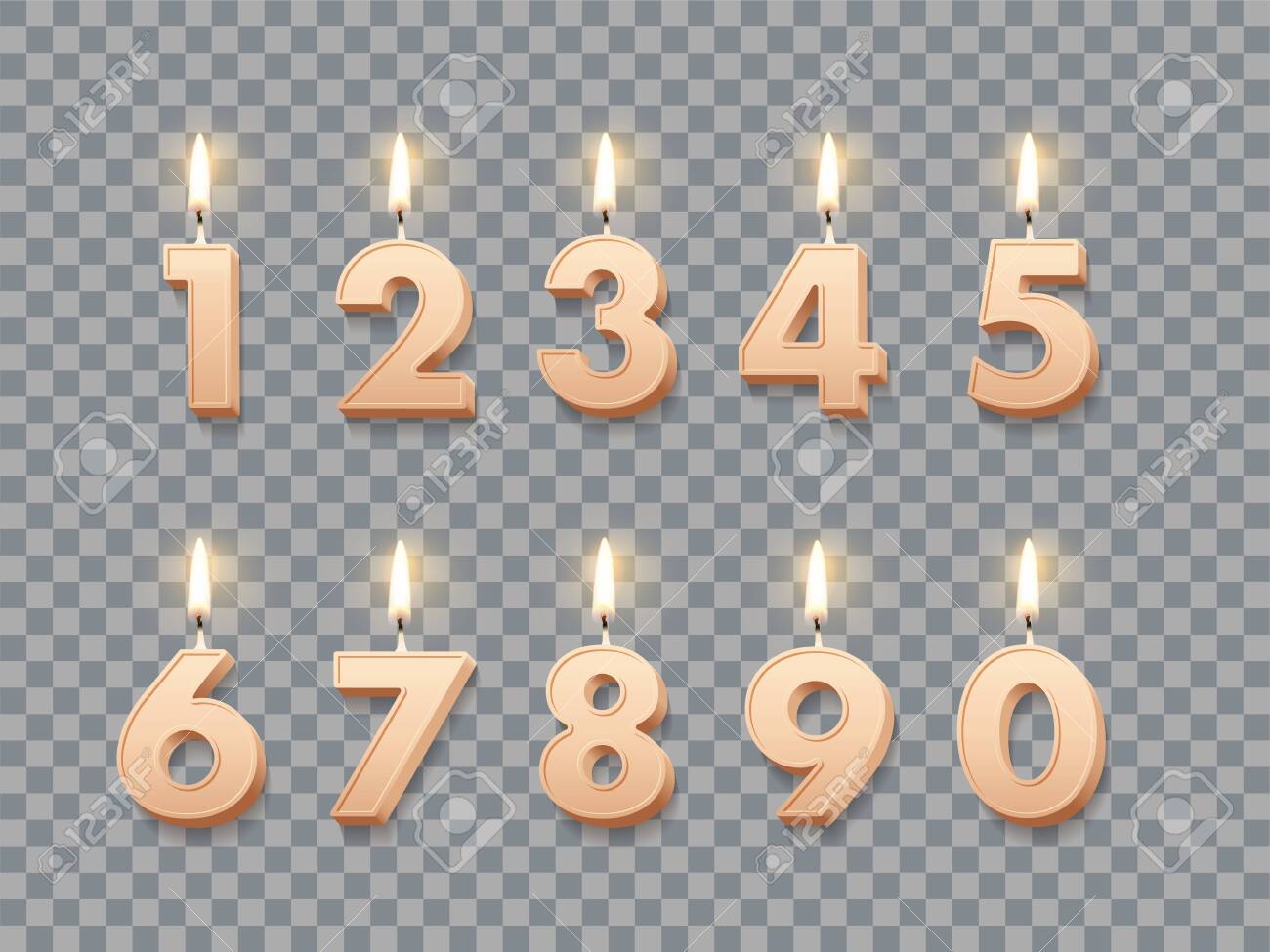 Birthday Candles With Burning Flames Isolated On Transparent Royalty Free Cliparts Vectors And Stock Illustration Image