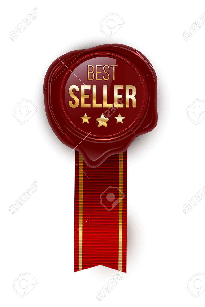 Award seal 3d realistic vector color illustration. Reward. Best seller seal with stars. Certified product. Quality badge, emblem with red ribbon. Winner trophy. Isolated design element. - 163628179 Award seal 3d realistic vector color illustration. Reward. Best seller seal with stars. Certified product. Quality badge, emblem with red ribbon. Winner trophy. Isolated design element. - 163628179