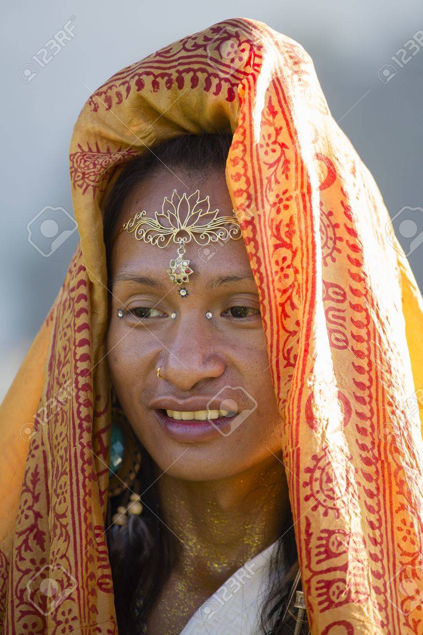 Shemale Dancing With A Fan At Sunrise In Pokhara, Nepal. Stock Photo,  Picture and Royalty Free Image. Image 83401960.