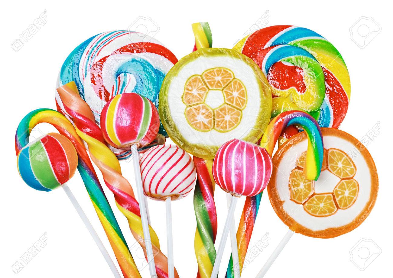 Colorful candies and lollipops isolated on white background - 31063182 Colorful candies and lollipops isolated on white background - 31063182