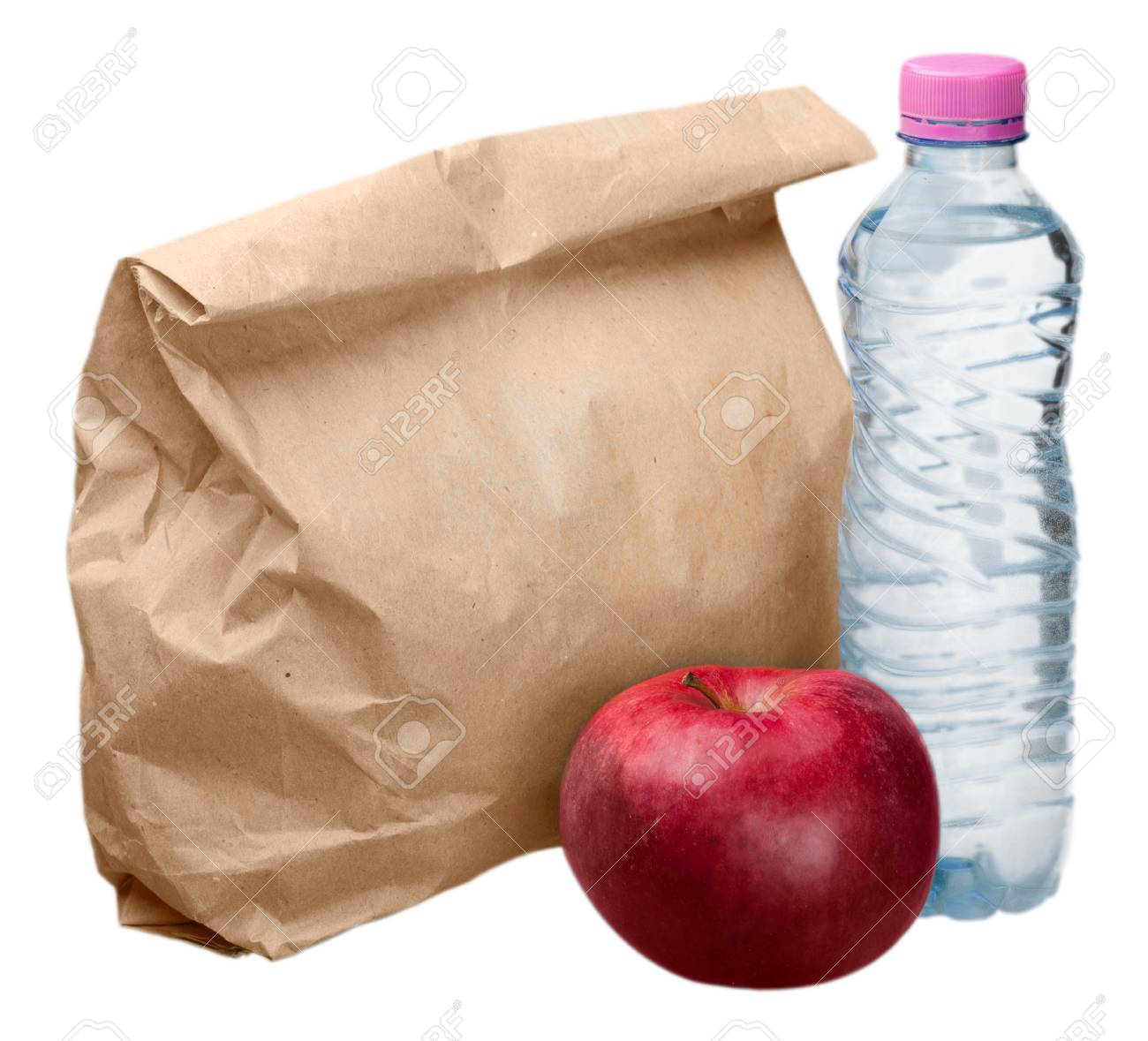 water bottle and lunch bag