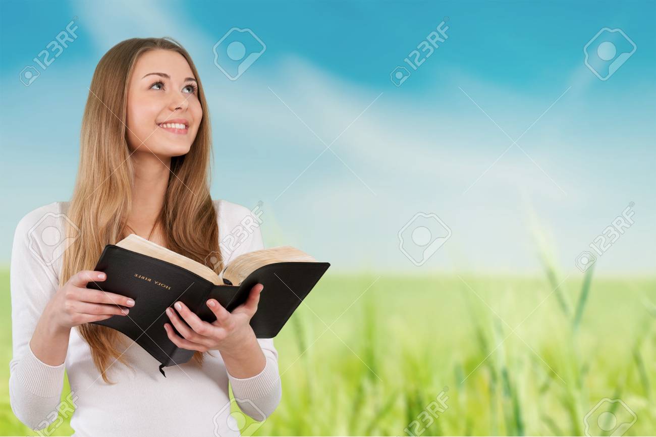 Woman Reading Bible Stock Photo, Picture and Royalty Free Image. Image  102306624.
