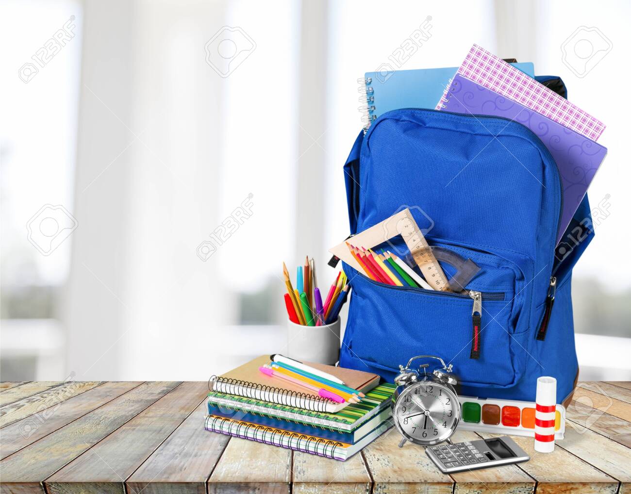 backpack with school supplies