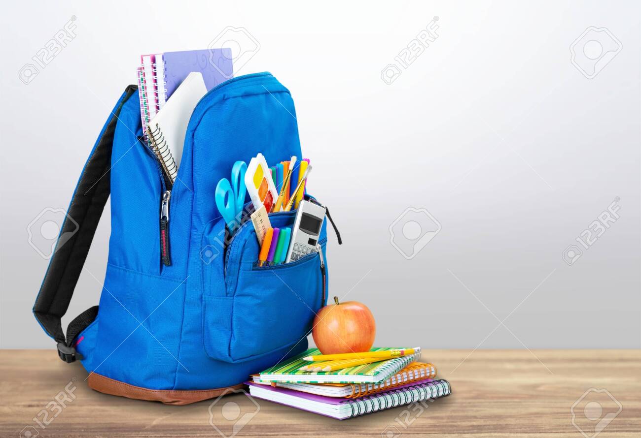 backpack with school supplies
