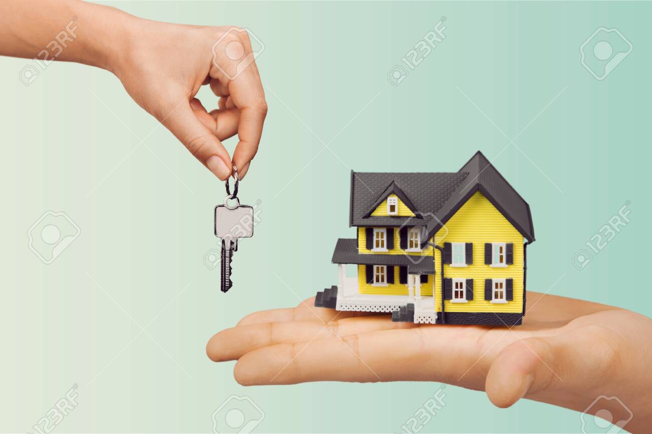 Real estate property keys in hand