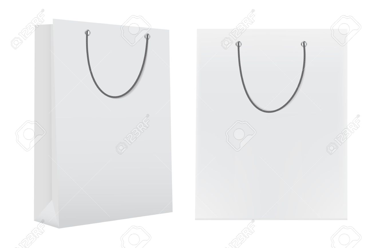 shopping bag template for advertising and branding vector illust