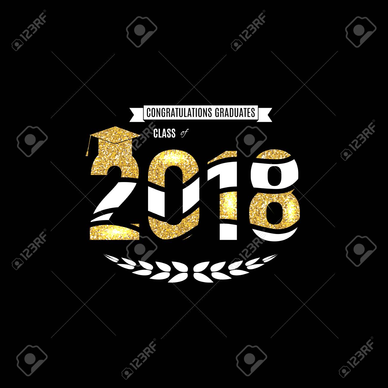 congratulations on graduation 2018 class background vector