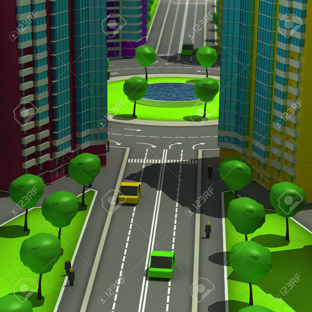 同じ種類の典型的な高層建物都市エピソードの方式です 漫画のスタイル 3 D イラスト の写真素材 画像素材 Image