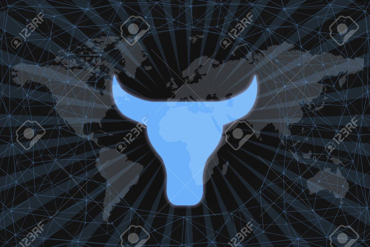 Ox Fina Abstract Cryptocurrency. With A Dark Background And A World Map.  Graphic Concept For Your Design. Stock Photo, Picture and Royalty Free  Image. Image 131636605.