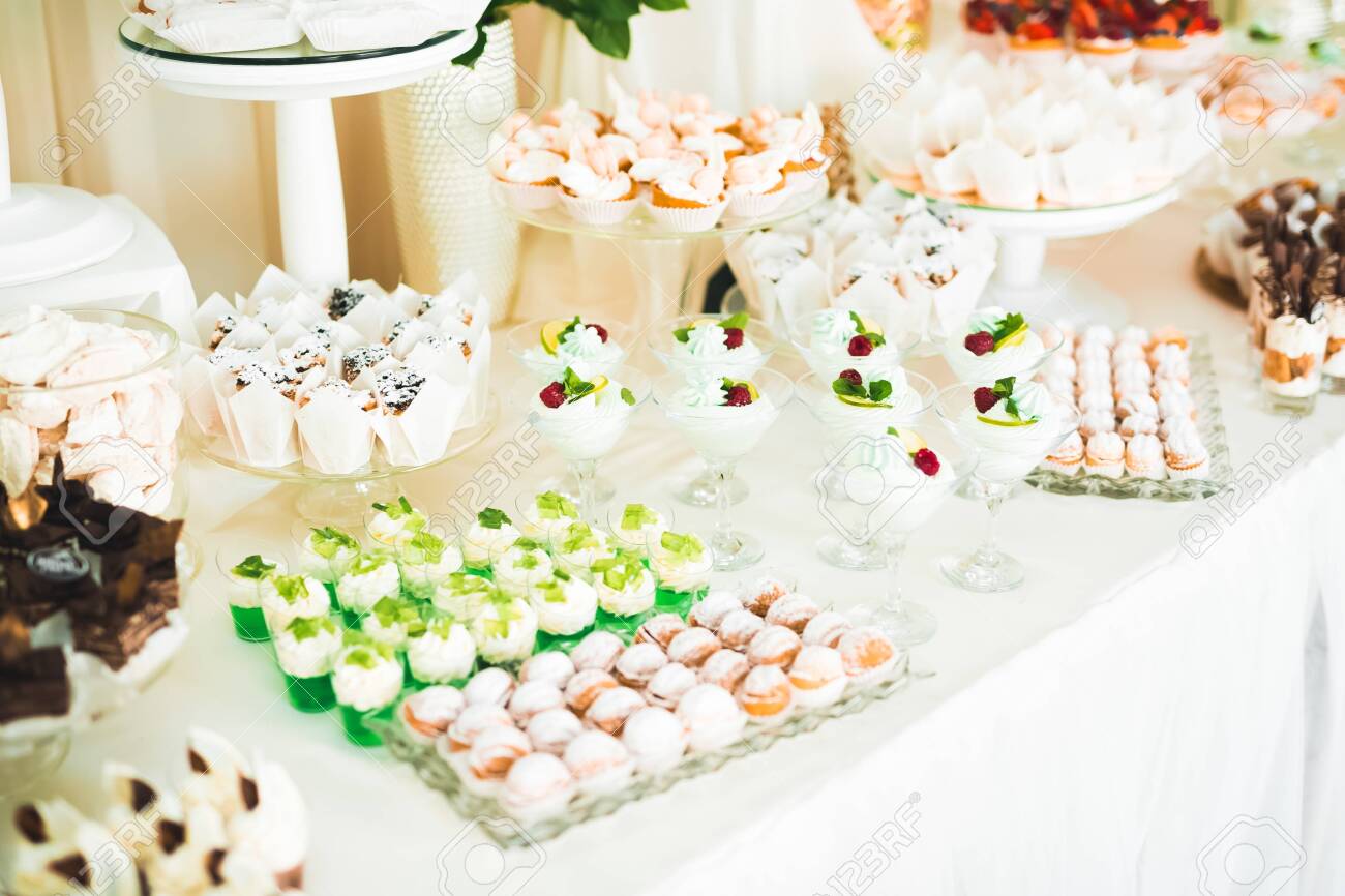 Delicious wedding reception candy bar dessert table - 151815637 Delicious wedding reception candy bar dessert table - 151815637
