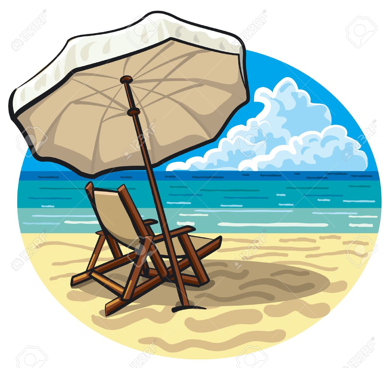 Liegestuhl Mit Sonnenschirm Clipart sdatec.com