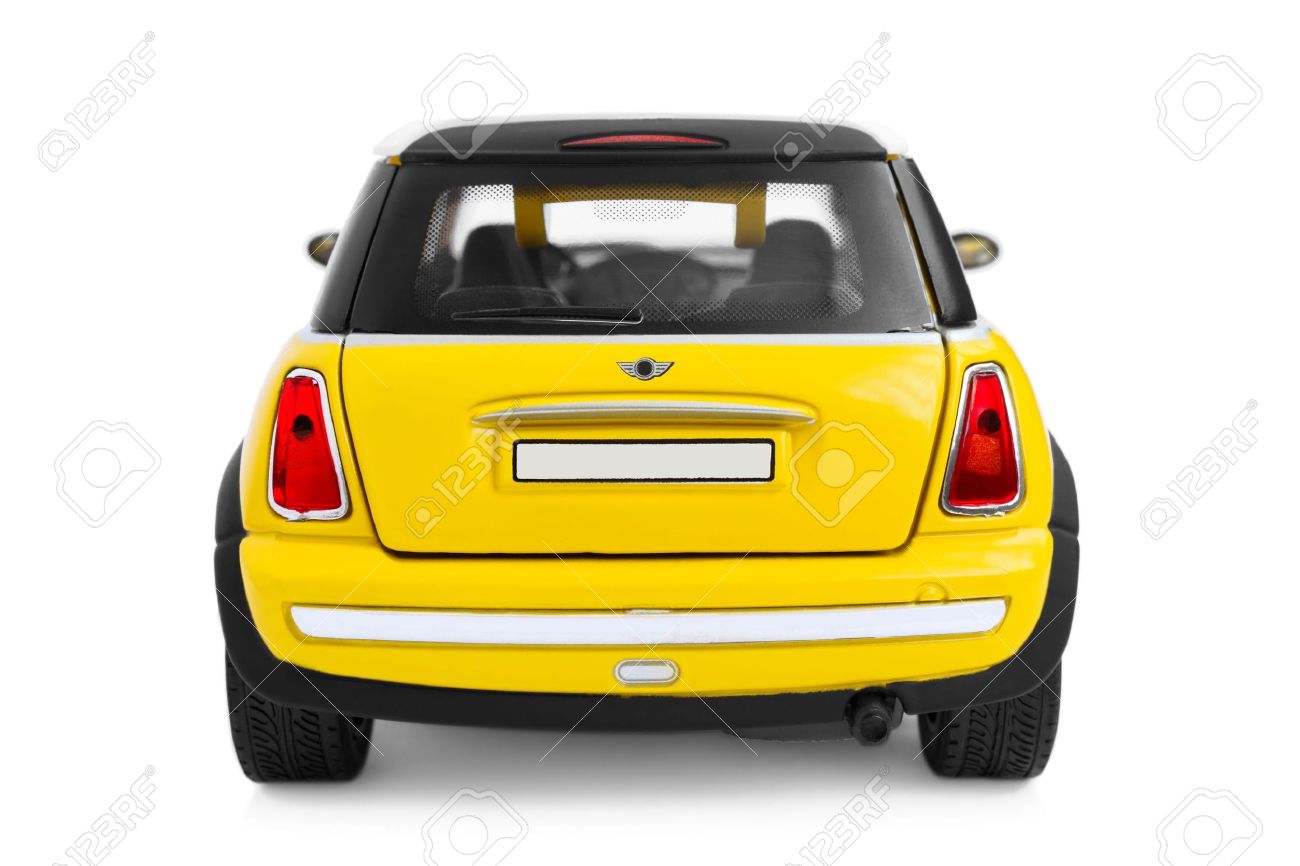 黄色のモデル車 背面図 の写真素材 画像素材 Image