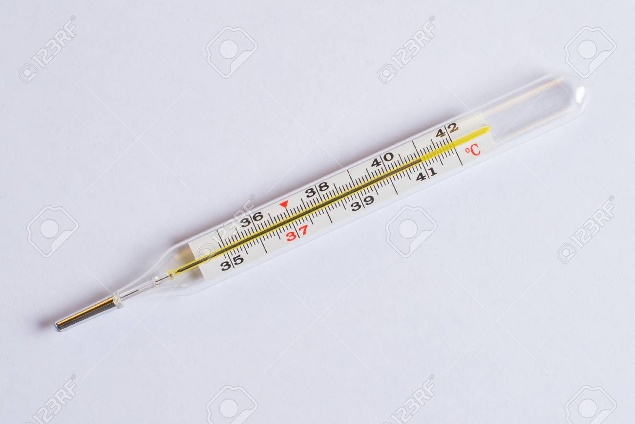 Mercury Thermometer 41 On A White Background Dangerous Temperature Copy Space For Text Stock Photo Picture And Royalty Free Image Image 119120571