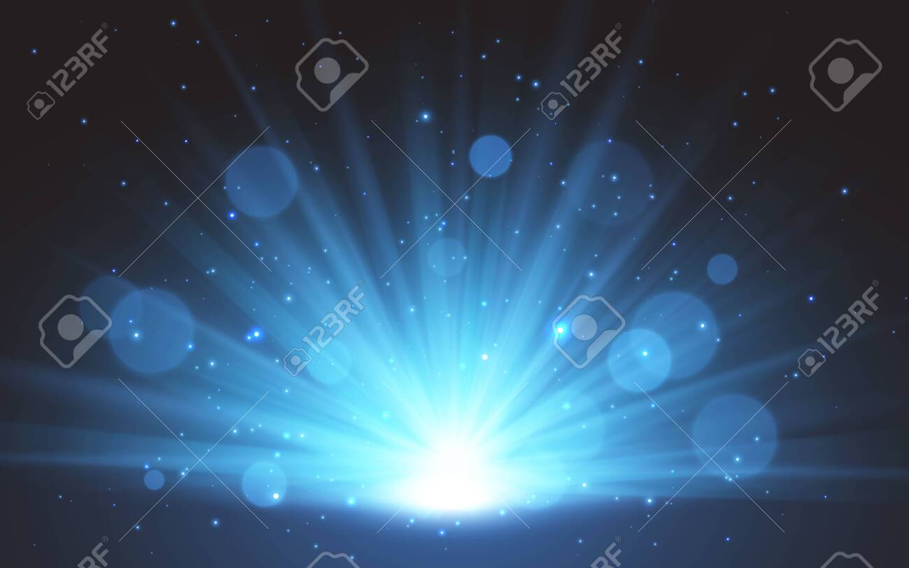 Blue magic Sunrise. Sunlight special lens flash light effect on transparent background. Effect of blurring light. Vector Illustration. - 145552957 Blue magic Sunrise. Sunlight special lens flash light effect on transparent background. Effect of blurring light. Vector Illustration. - 145552957