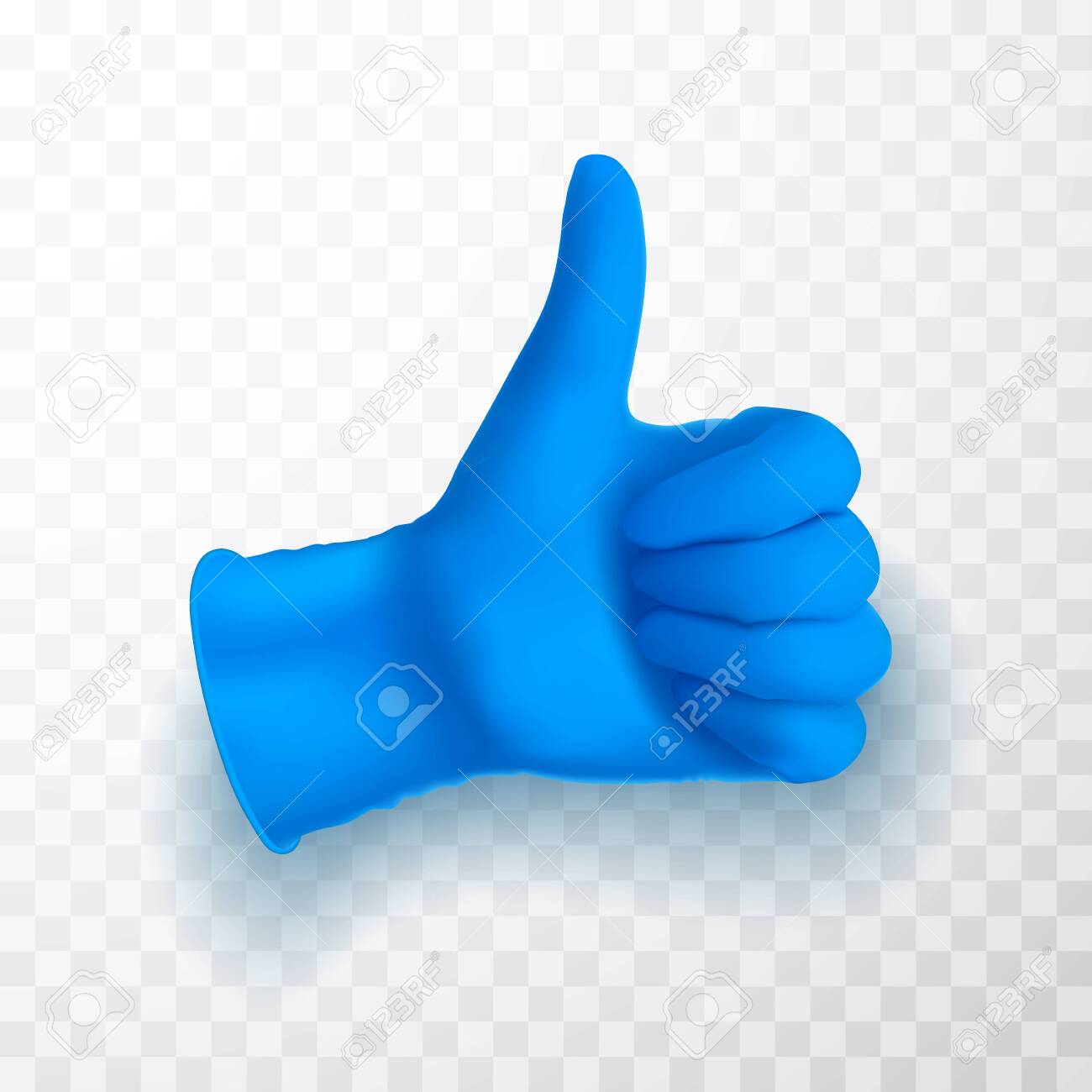 Ok, okay sing. Realistic medical latex glove. Details blue 3d medical glove. Vector illustration. - 145568006 Ok, okay sing. Realistic medical latex glove. Details blue 3d medical glove. Vector illustration. - 145568006