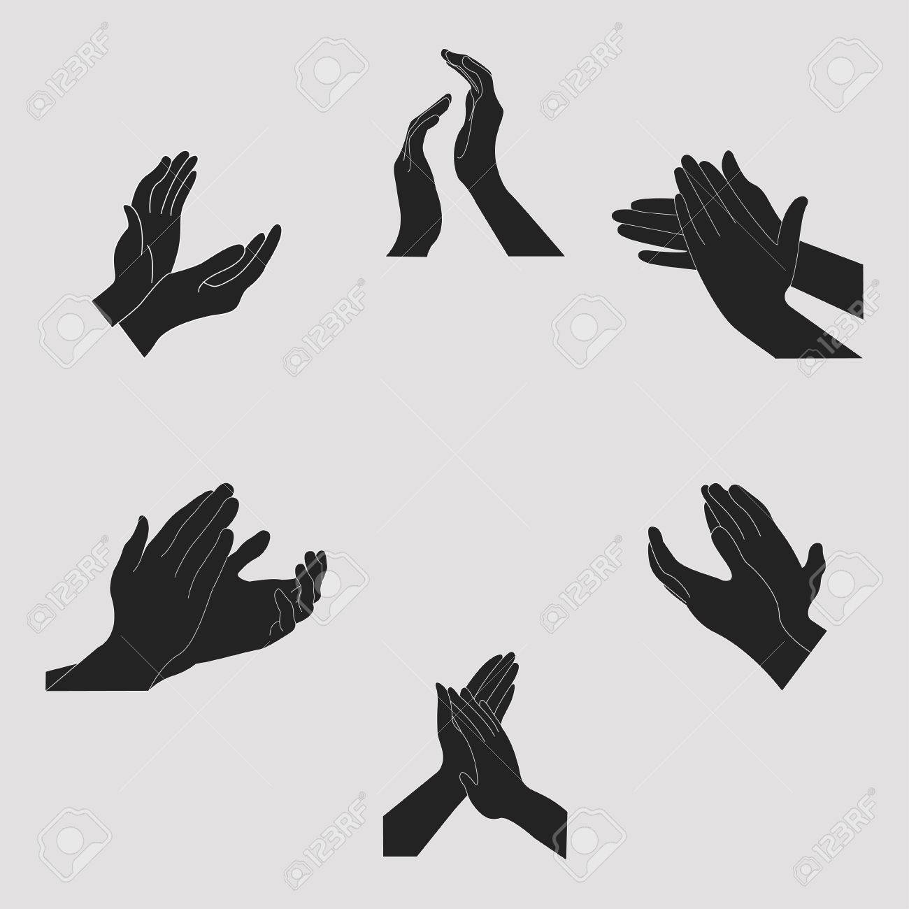 applause set clapping hands icon set royalty free cliparts vectors