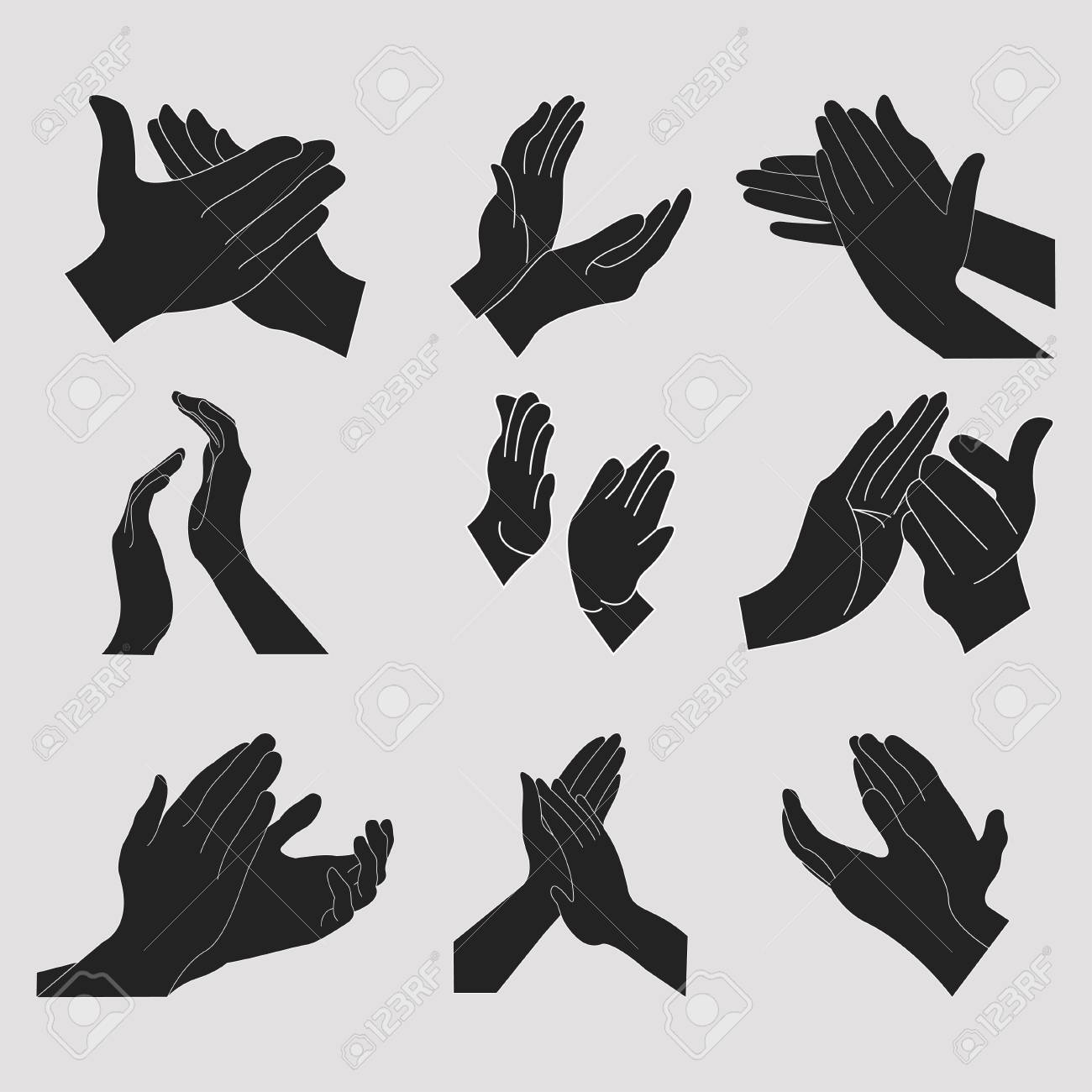 applause set clapping hands royalty free cliparts vectors and