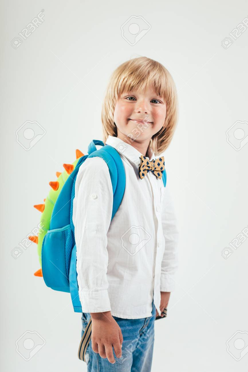 kid with big backpack