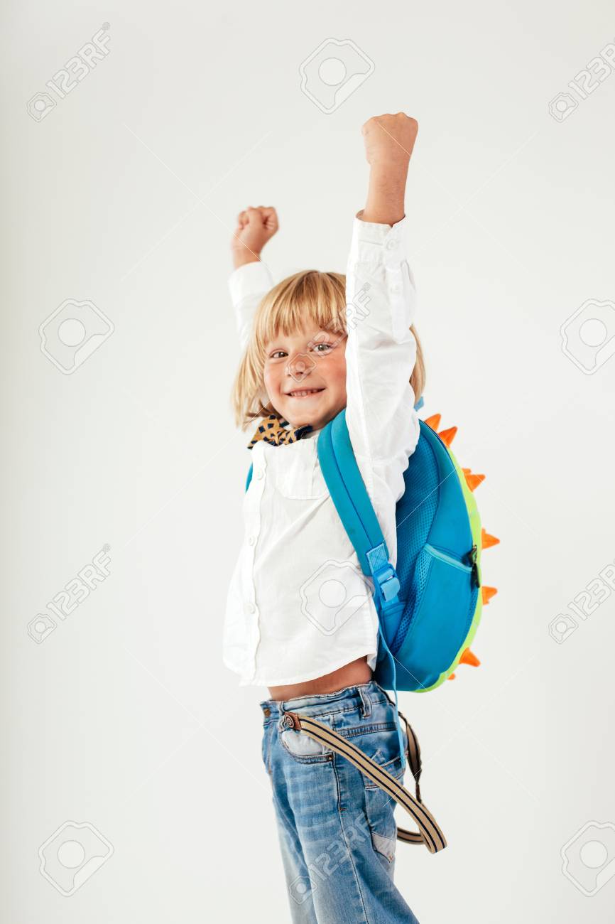 kid with big backpack