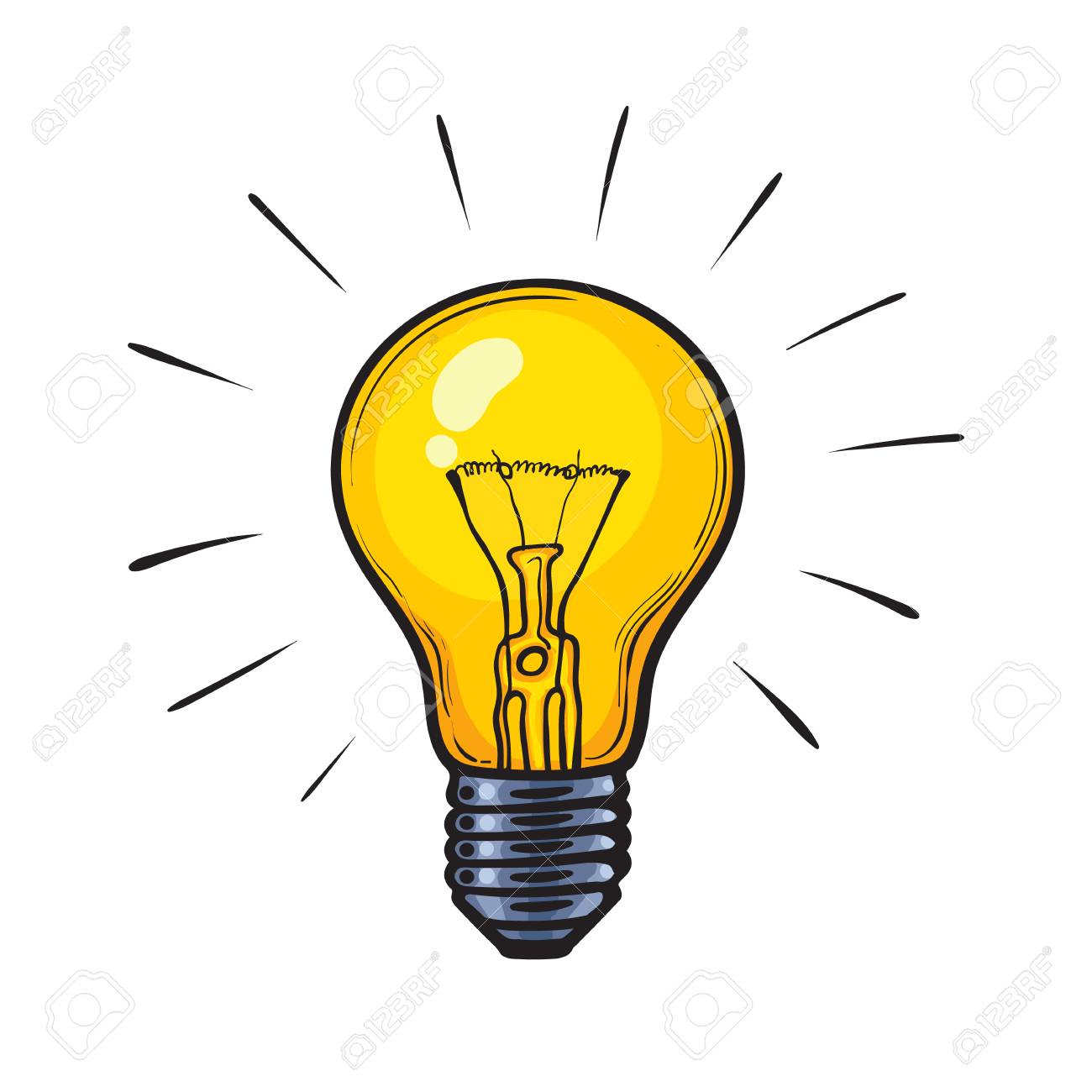 cartoon glowing yellow light