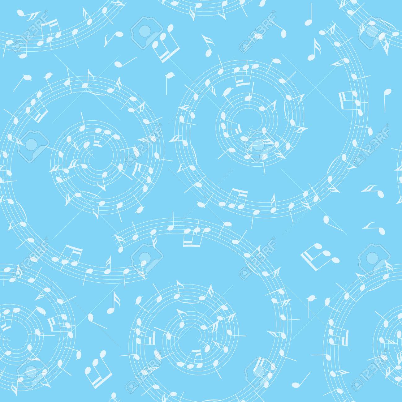 Light Blue Vector Background With Spiral Seamless Pattern With
