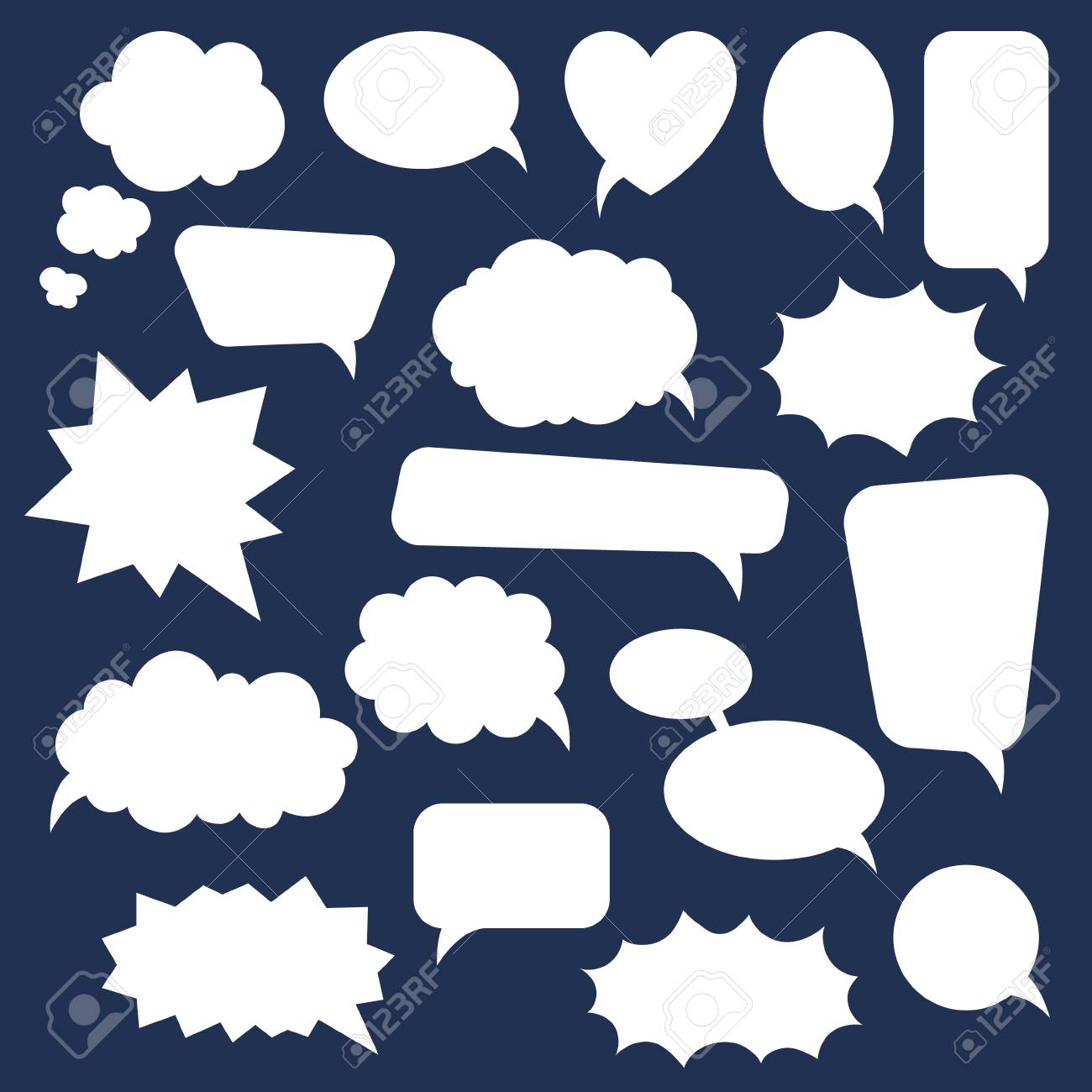 set of cartoon doodle speech bubbles template for advertising