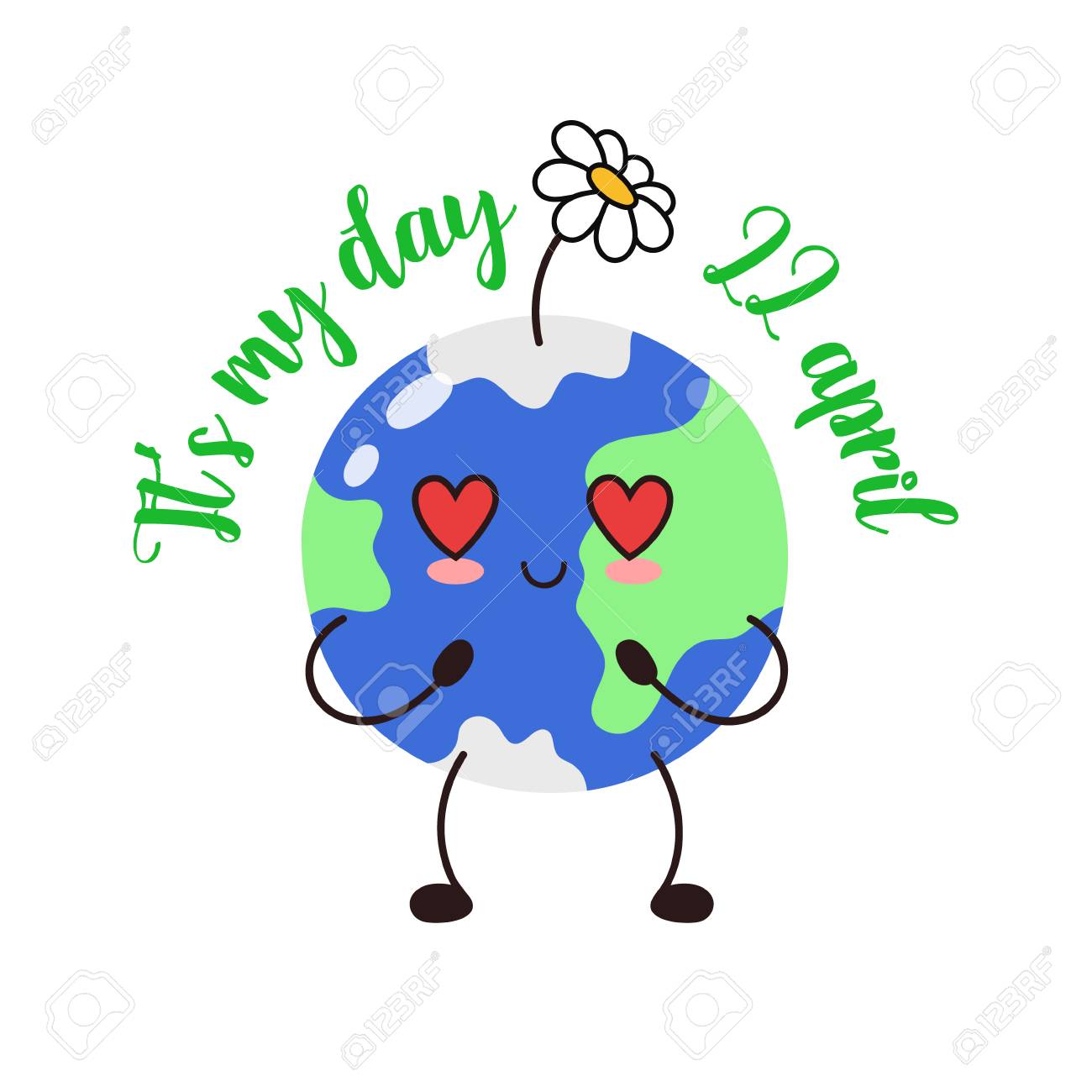 ベクトルのイラスト 地球の日 4月22日バナー 広告 はがき 漫画の落書きのイラストのイラスト素材 ベクタ Image