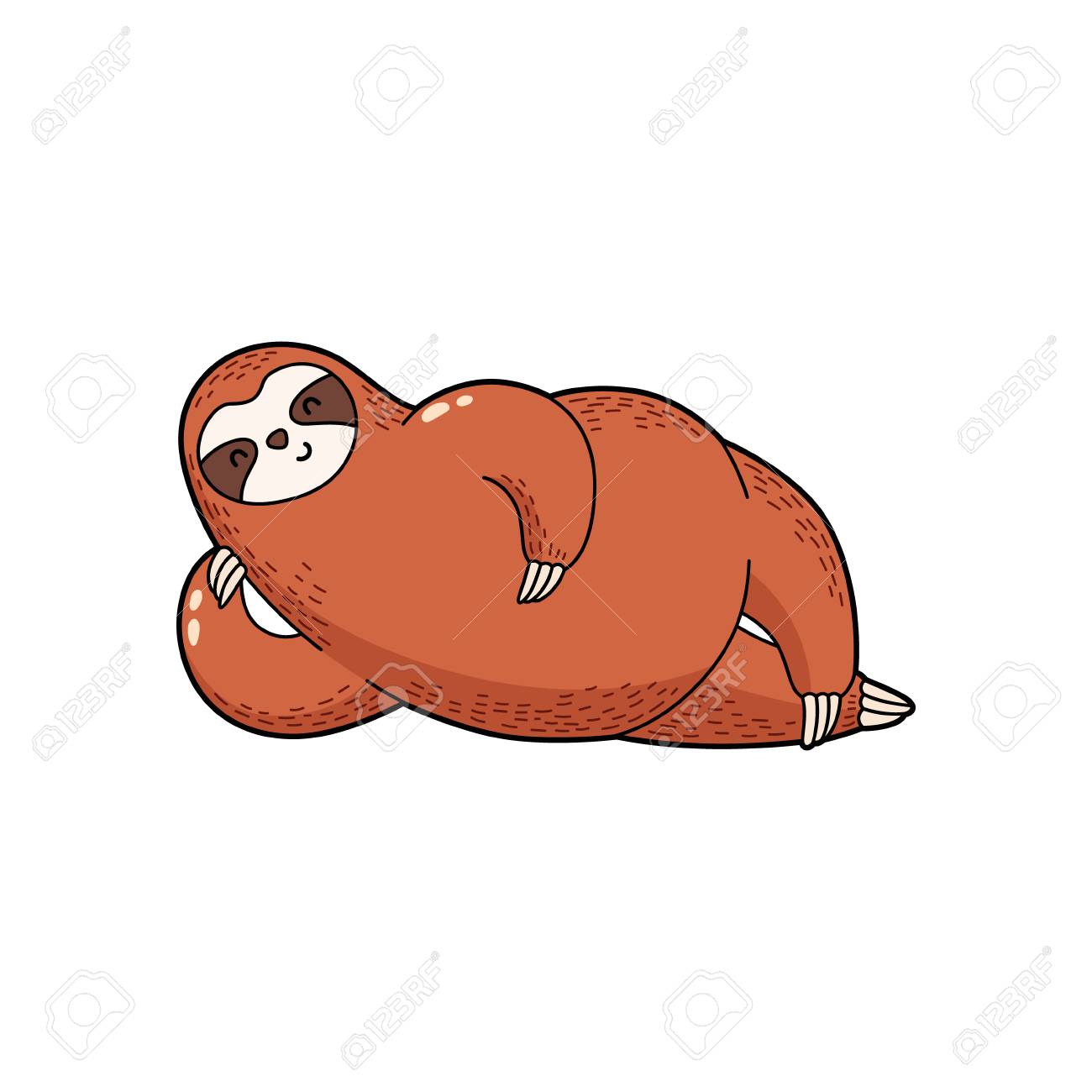 vector illustration lovely cartoon sloth logo icon template